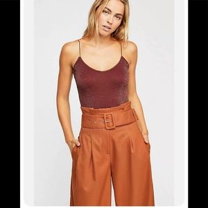 Free People Womens Seamless Cami Tank Top Sparkle Skinny Strap Brami